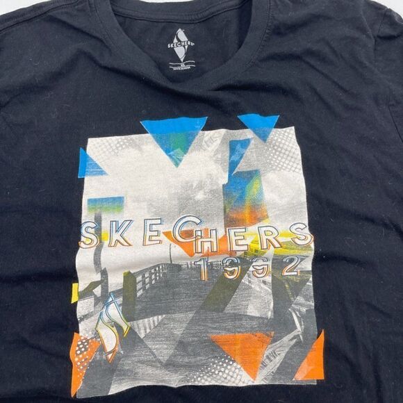 Skecher T-Shirt Logo "Skechers 1992" Graphic Tee Sz XL Vintage Made In India Bla - Picture 5 of 6